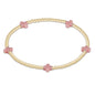 enewton Signature Cross Small 2mm Gold Beaded Bracelet in Pink shown flat