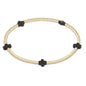 enewton Signature Cross Small 2mm Gold Beaded Bracelet in Charcoal shown flat