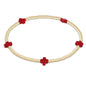 enewton Signature Cross Small 2mm Gold Beaded Bracelet in Red shown flat