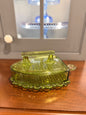 Vintage L.G. Wright Glass Green Iron Dish