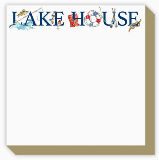Lake House with Fishing Gear Luxe Notepad
