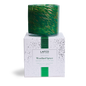 LAFCO Woodland Spruce Signature Candle 15.5 oz - green and gold hand-blown glass vessel on its white LAFCO gift box