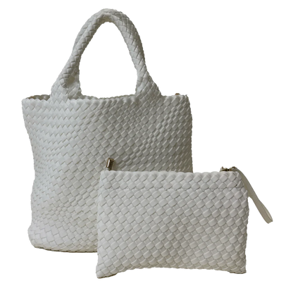 Lily Woven Neoprene Tote with Pouch