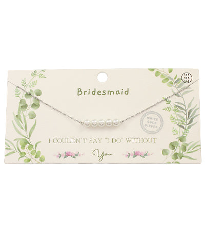 Bridesmaid 5 Pearl Ball Necklace