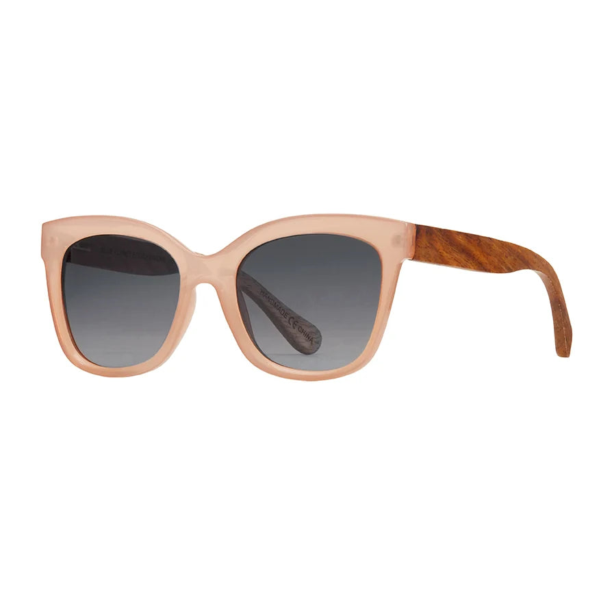 Nora Sunglass Tinted Readers - Rose / Walnut Wood / Smoke Tinted