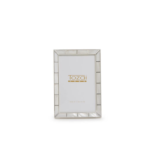 4x 6 Silver Plated Metal Photo Frame with MOP