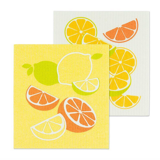 Citrus Swedish Dishcloths, Set of 2