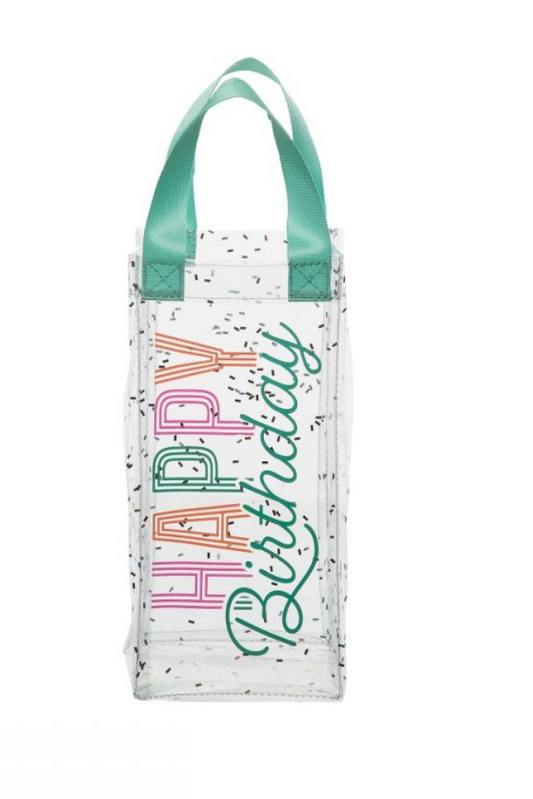 Birthday Sparkle Clear Wine Bag