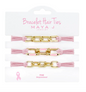 Bracelet Hair Tie - Pink Elastic Cord Gold & Pink Links