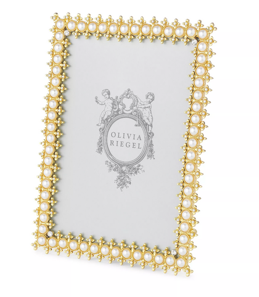 Olivia Riegel Gold Crystal & Pearl 5“ x 7” Frame