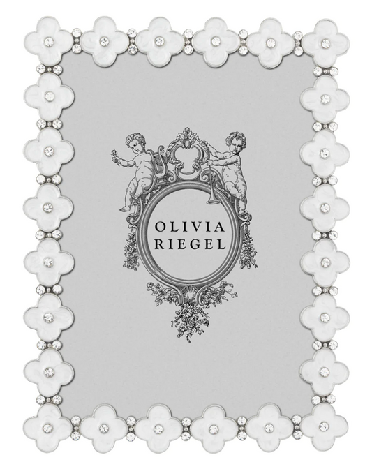 Olivia Riegel White Enamel Clover 5“ x 7” Frame