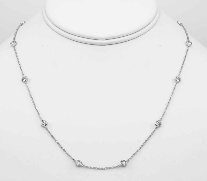 Silver 16" Diamond by the Yard Necklace