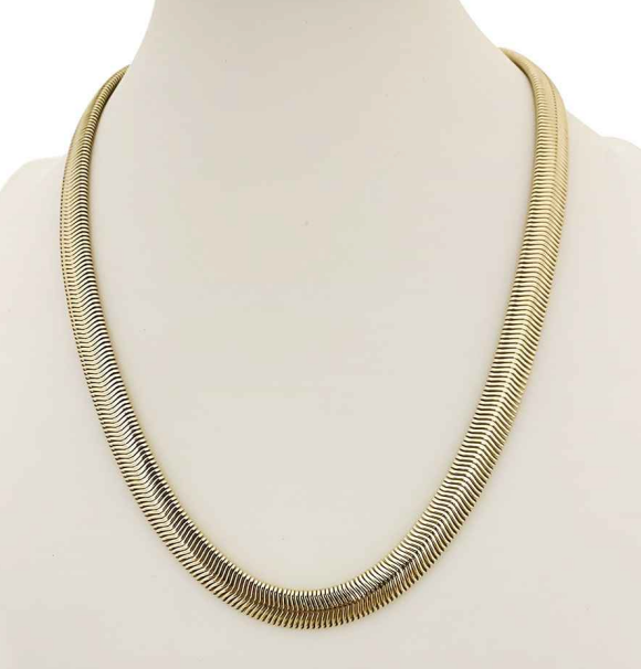 Gold Flat Snake Chain Necklace