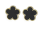 Onyx Gold Clover Stud Earring