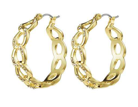 Gold Crystal Chunky Hoop Earring