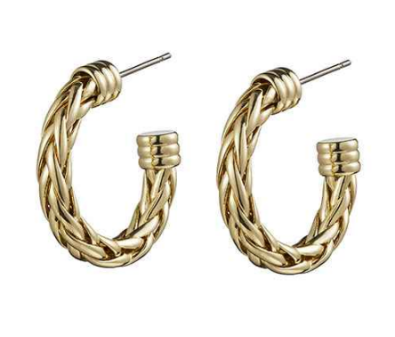 Gold Braided Hoop Earring