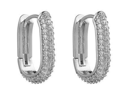 Silver CZ Huggie Earring