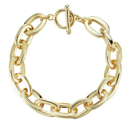 Gold Chunky Fancy Link Bracelet