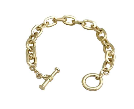 Chunky Gold Toggle Lock Chain Bracelet
