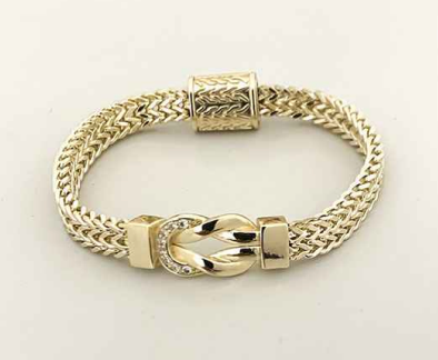 Gold CZ Magnet Lock Bracelet