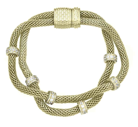 Gold CZ Station Magnetic Bracelet