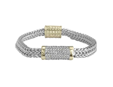 Two Tone Gold/Silver Magnet Lock Bracelet