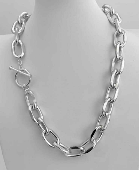 Chunky 18" Silver Link Chain Necklace