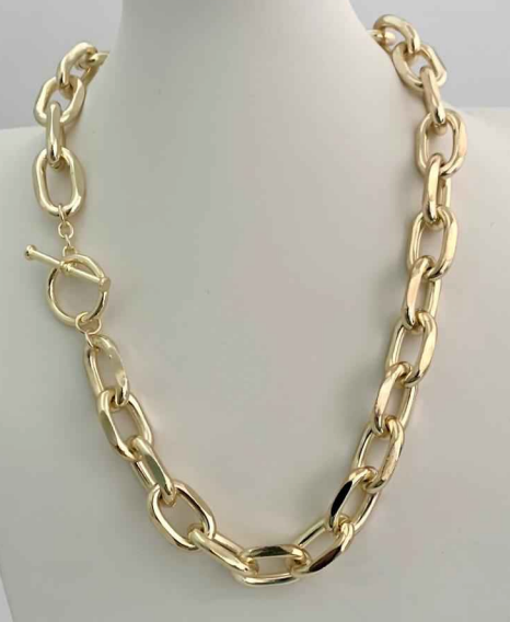 Chunky 18" Gold Link Chain Necklace