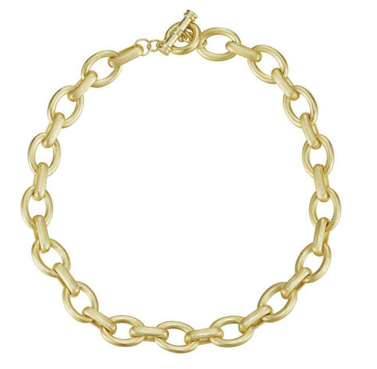 18" Matte Gold Link Necklace