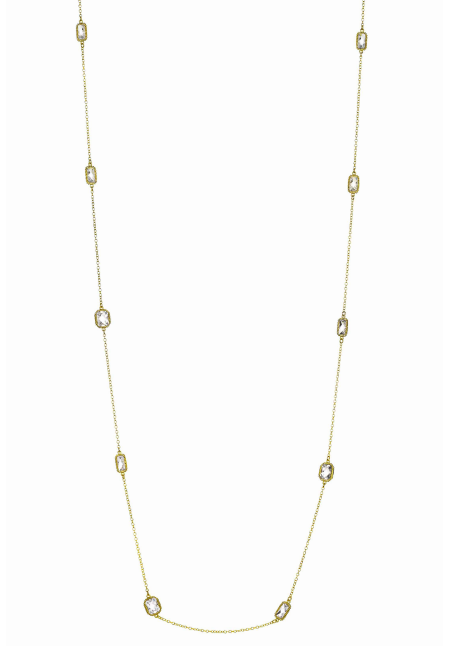 36" Gold Gem Station Necklace