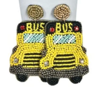 School Bus Beaded Earrings