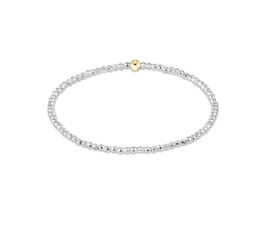 Bright Silver Faceted Hematite 2mm Bead Bracelet