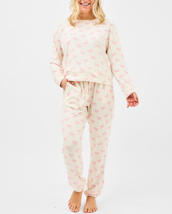 Sophie Pink Bows Jogger Set