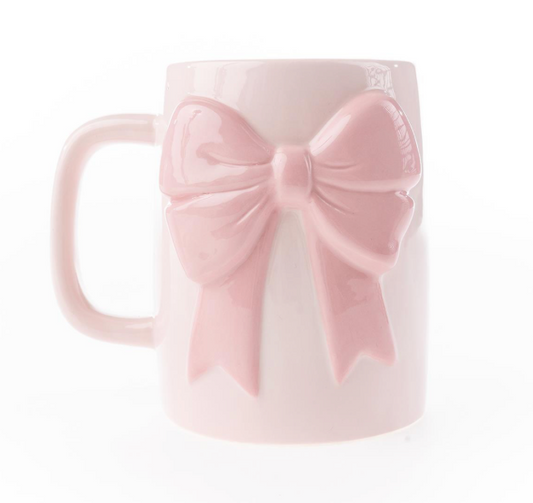 Ceramic Bow Mug Pink