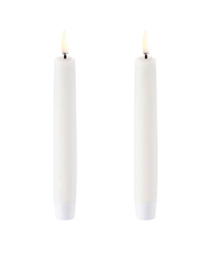 LED Taper Candle, Nordic White, Smooth, 2-pack, 0.9 x 6.1"