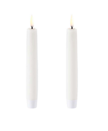 LED Taper Candle, Nordic White, Smooth, 2-pack, 0.9 x 6.1"