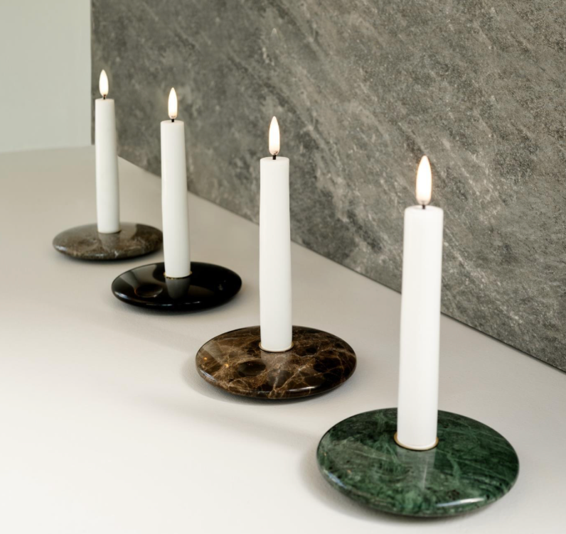 LED Taper Candle, Nordic White, Smooth, 2-pack, 0.9 x 6.1"