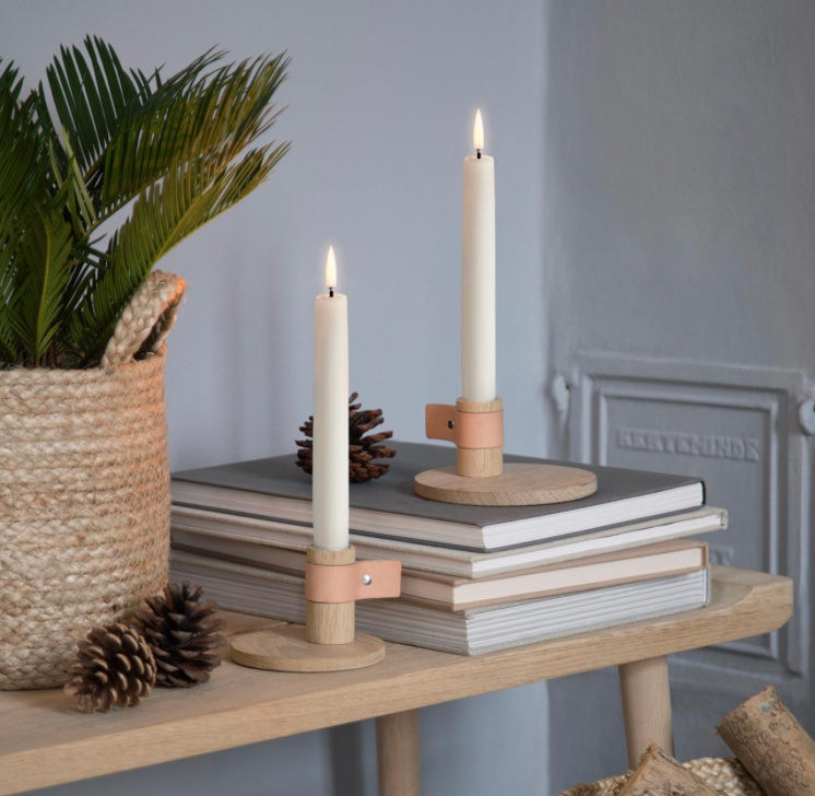 LED Taper Candle, Nordic White, Smooth, 2-pack, 0.9 x 6.1"