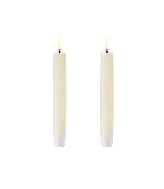 LED Taper Candle, Ivory, Smooth, 2-pack, 0.9 x 6.1"