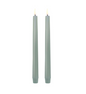 LED Taper Candle, Dusty Green, Smooth, 2-pack, 0.9 x 9.8"
