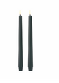 LED Taper Candle, Pine Green, Smooth, 2-pack, 0.9 x 9.8"
