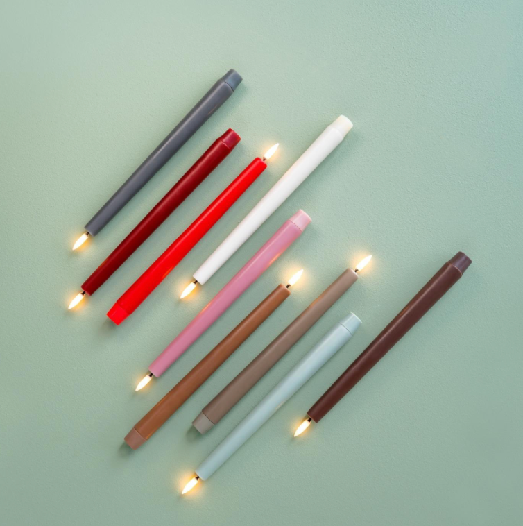 LED Taper Candle, Dusty Rose, Smooth, 2-pack, 0.9 x 9.8"