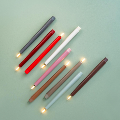 LED Taper Candle, Dusty Rose, Smooth, 2-pack, 0.9 x 9.8"