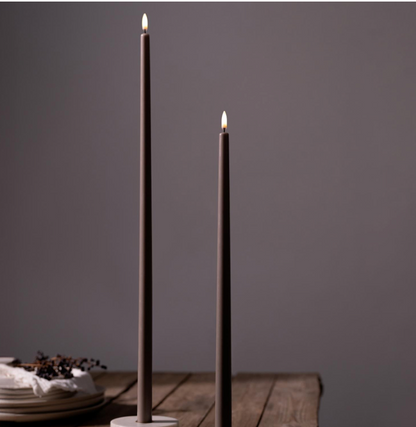 LED Tall Taper Candle, Sandstone, Smooth, 0.9 x 21.7"