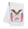 Handpainted America 250 Logo with Bald Eagle and Flags Kitchen Towel