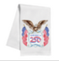 Handpainted America 250 Logo with Bald Eagle and Flags Kitchen Towel