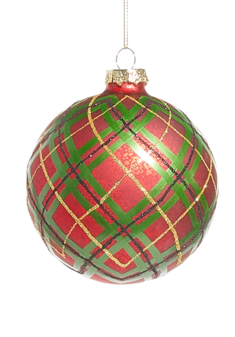 4" Red Green Plaid Ornament (*two styles*)