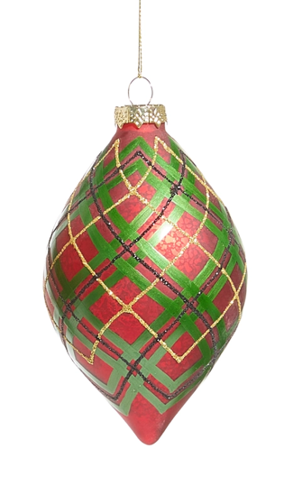 4" Red Green Plaid Ornament (*two styles*)
