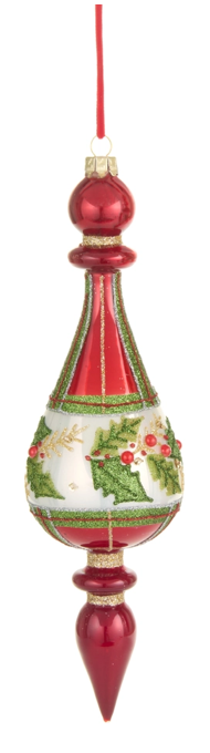 10.25" Plaid Holly Drop Ornament