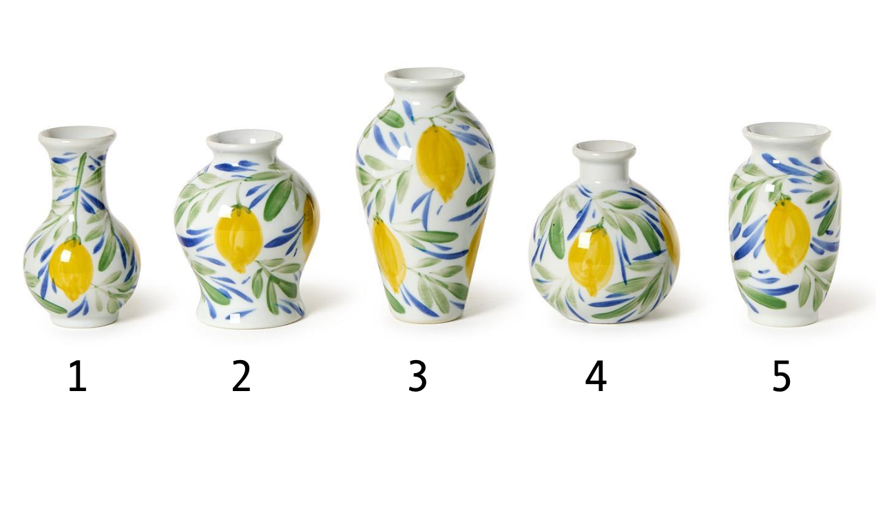 Lemon Grove Hand-Painted Mini Lemon Vases (*Multiple Styles*)